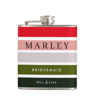 Cantil Pântano Pano Verde Personalizado Bridesmaid Flask