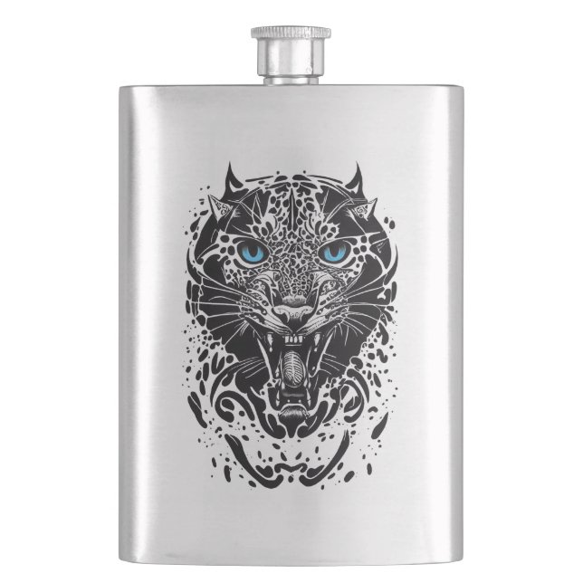 Cantil Pantera Natureza Selvagem Animal Ilustração Tatuag (Frente)