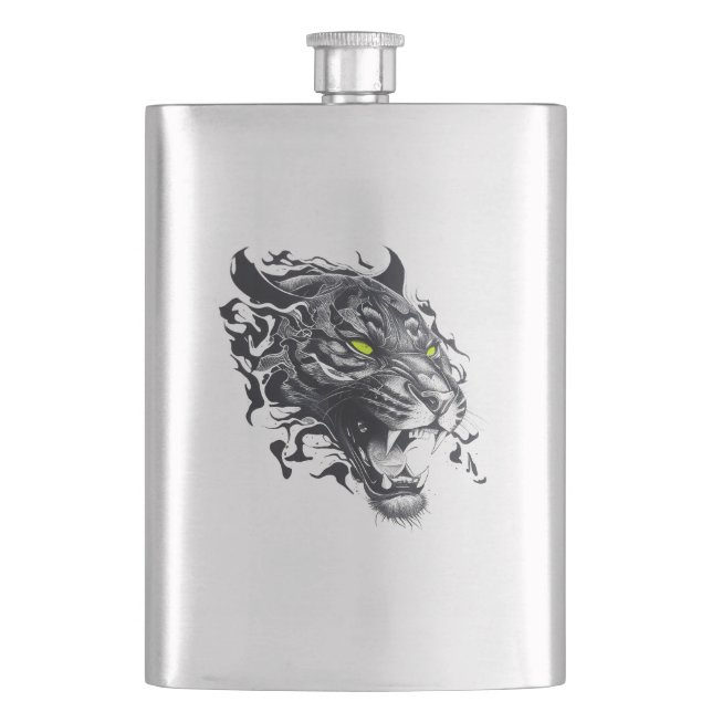 Cantil Pantera Natureza Selvagem Animal Ilustração Tatuag (Frente)