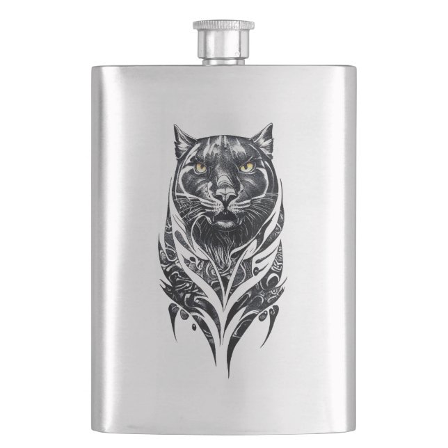 Cantil Pantera Natureza Selvagem Animal Ilustração Tatuag (Frente)