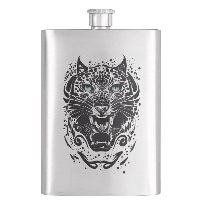 Cantil Pantera Natureza Selvagem Animal Ilustração Tatuag (Frente)