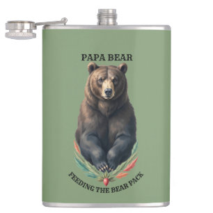 Cantil Papa Urso Frasco de Hip Personalizado de Aço Inoxi