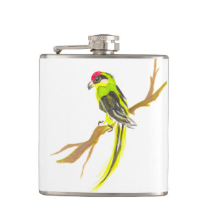 Cantil Papagaio em um ramo. Pintura da aguarela. Arte de