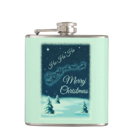 Cantil Papais noeis e suas Reindeers no Céu Noturno de Na