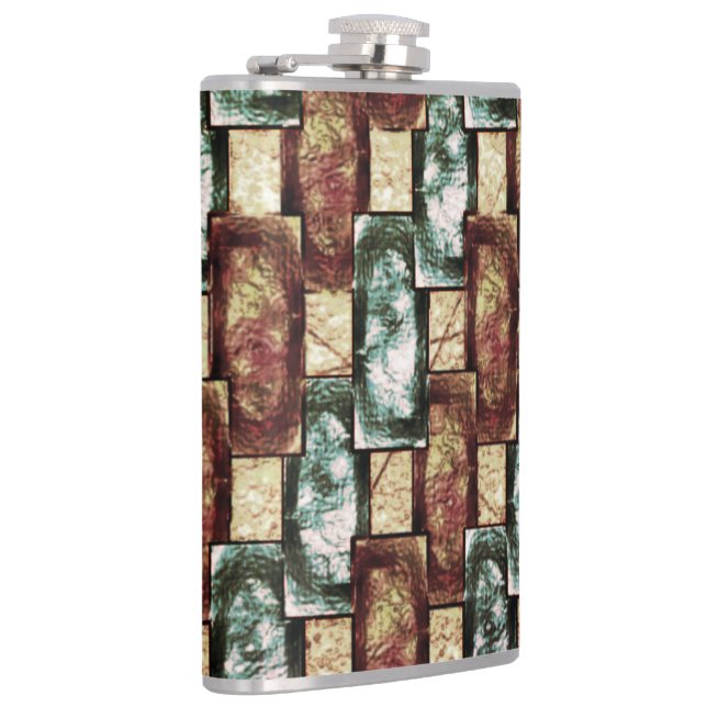 Cantil Partes retangulares verdes, escura e manchada (Direita)