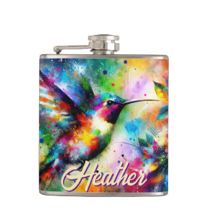 Cantil Pássaro Hummingbird Colorido Whimsical Personaliza