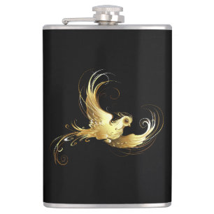 Cantil Pássaro ouro sobre fundo preto