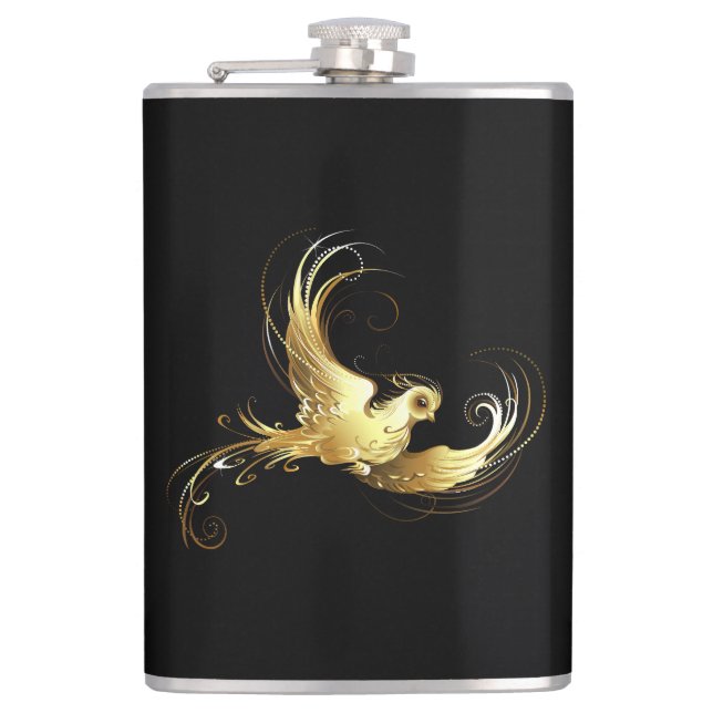 Cantil Pássaro ouro sobre fundo preto (Frente)