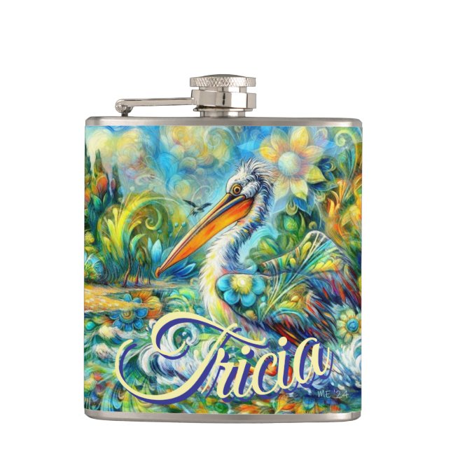 Cantil Pássaro Pelicano no País das Maravilhas Personaliz (Frente)