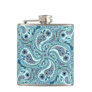 Cantil Pássaros da Paisley em azul-bebê