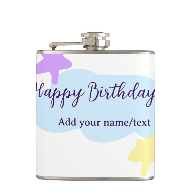 Cantil Pastel blue clouds stars purple happy birthday nam (Frente)