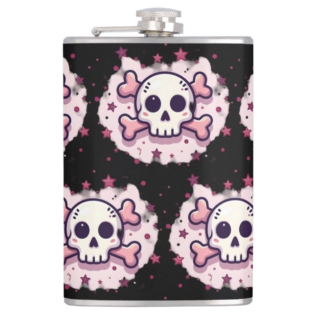 Cantil Pastel Pink Skull and Crossbones (Frente)