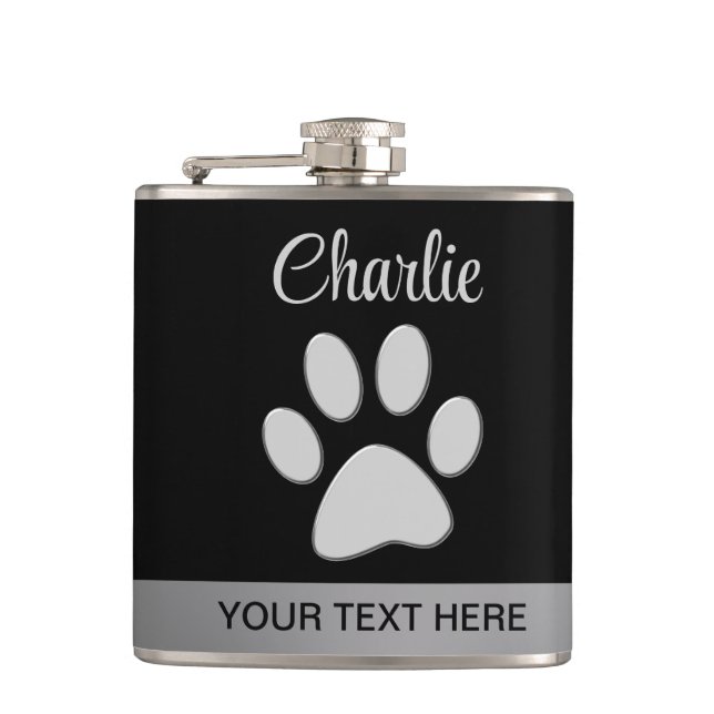 Cantil Pata de Cachorro de Prata sobre fundo preto (Frente)