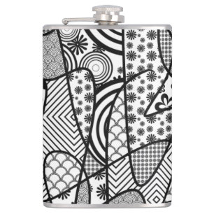 Cantil Patchwork Preto e Branco de Padrões 02