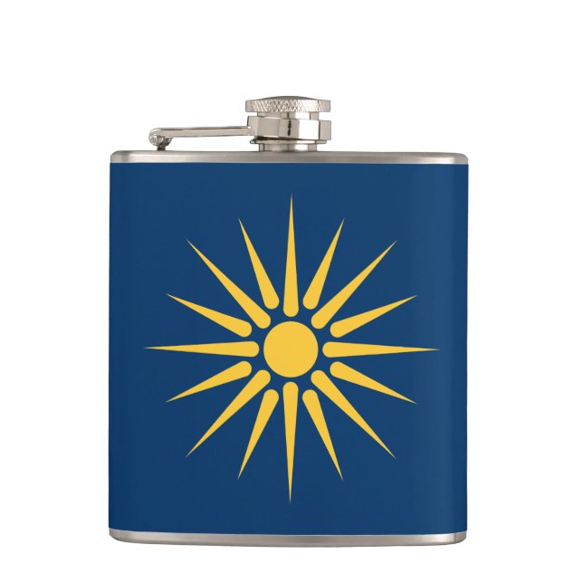 Cantil Patriotic flask with Flag of Macedonia, Greece (Frente)