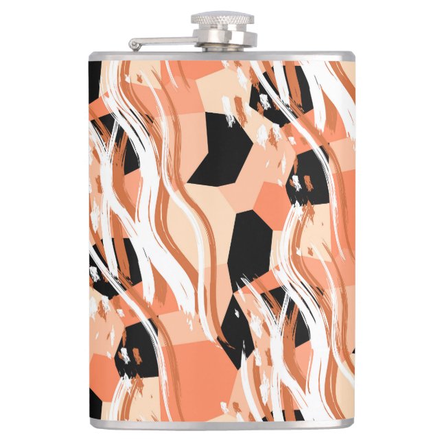 Cantil Peach Black White Abstrato Pattern. (Frente)