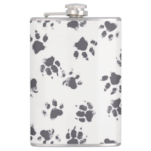 Cantil Pegadas De Pata: Cachorro Monocromo Sem Costura.