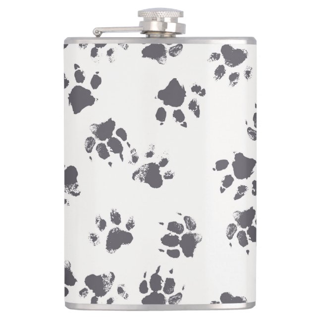 Cantil Pegadas De Pata: Cachorro Monocromo Sem Costura. (Frente)