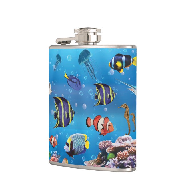 Cantil Peixes Tropicais nadando no fundo do mar (Esquerda)