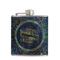 Peixes Zodiac Dourado Abalone na constelação