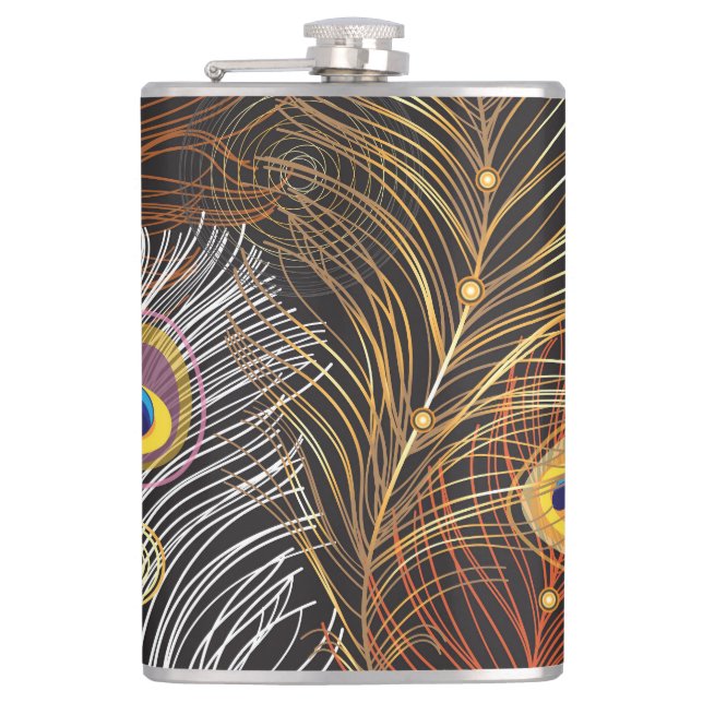 Cantil Penas de pavão de ouro: padrão escuro. (Frente)