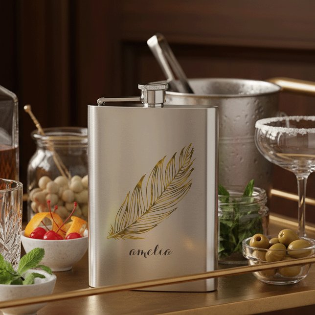 Cantil Penas Metálicas de Folha de Ouro Falsa (Criador carregado)