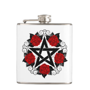 Cantil Pentagrama com Rosas vermelhas