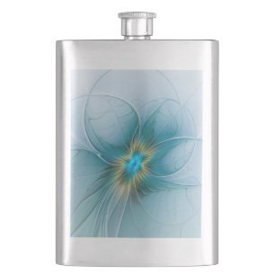 Cantil Pequena Beleza Arte Fractal Flor Azul Moderno Dour
