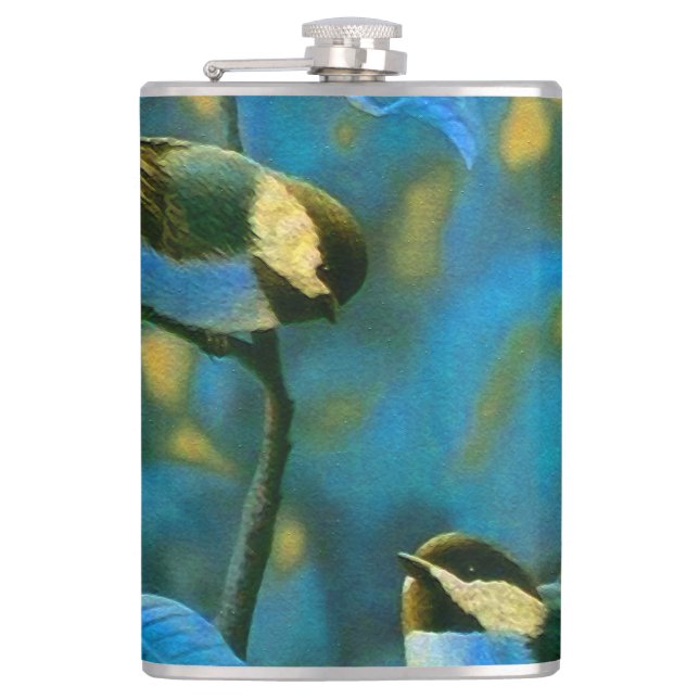 Cantil Pequenas aves amarelas azuis (Frente)