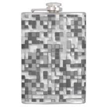 Pequenos quadrados embaralhados em tons de cinza p