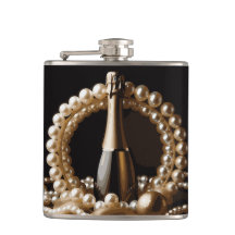 Pérolas Elegantes e ouro Prosecco e preto