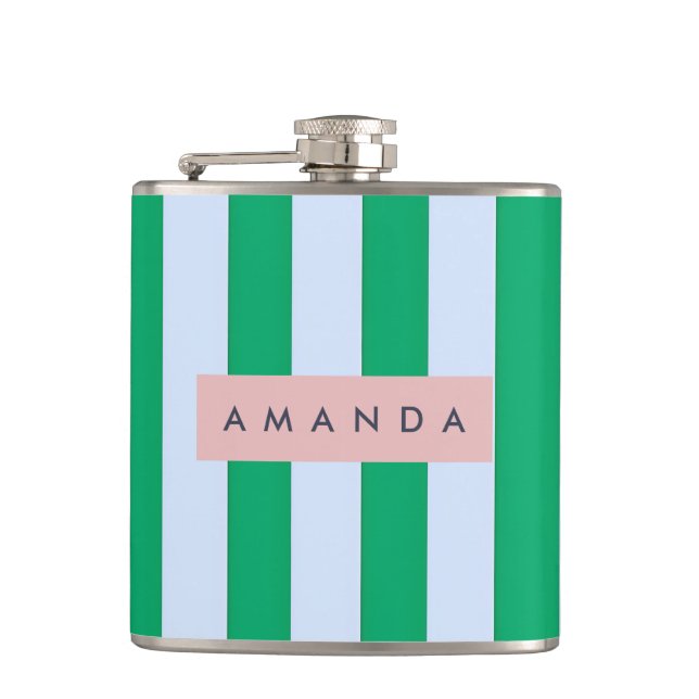 Cantil Personalizado Clássico Listrado de Verde e Branco (Frente)