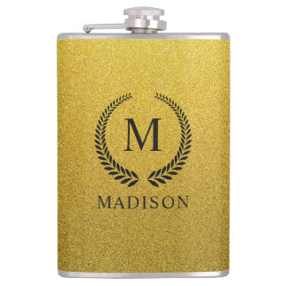 Cantil Personalizado Dourado Preto e Dourado Brilho Monog