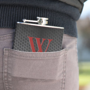 Cantil Personalizado Preto Vermelho Falso Couro Monograma