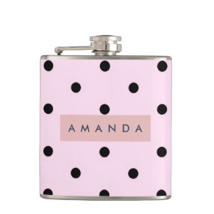 Cantil Personalizado Rosa Chic e Preto com Bolinhas