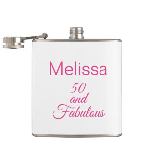 Cantil Personalizado Rosa e Branco 50 e Fabuloso
