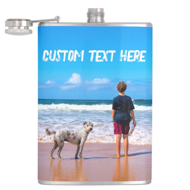 Cantil Personalizado seu Flask de Foto Pet com Texto Pers (Aberto)