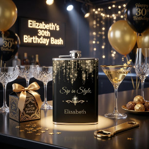 Cantil Personalizado Sip com Estilo Brilho Preto Dourado