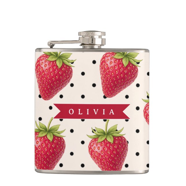 Cantil Personalizado Vintage Morango Bolinhas Retro (Frente)
