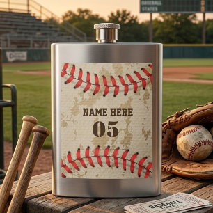 Cantil Personalizado Vintage Nome Número Beisebol Retro