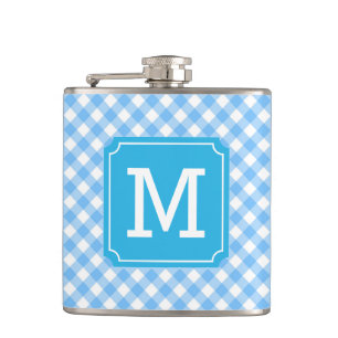 Cantil Personalizar Na moda Baby Blue Gingham Monograma