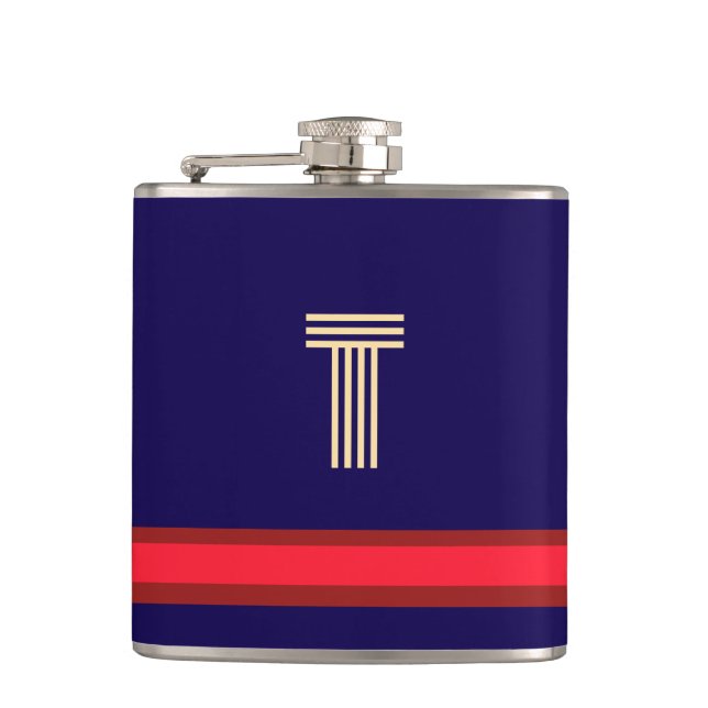 Cantil Personalize com seu Marinho inicial + faixa vermel (Frente)