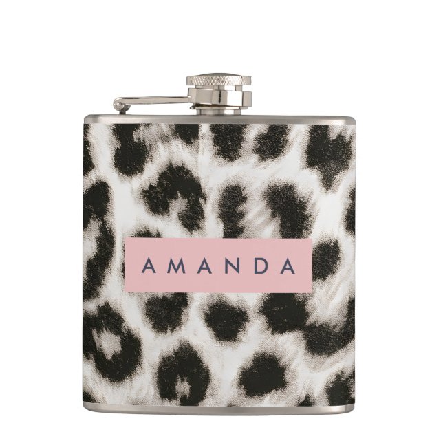 Cantil Personalized Bold Black & White Leopard Print  (Frente)