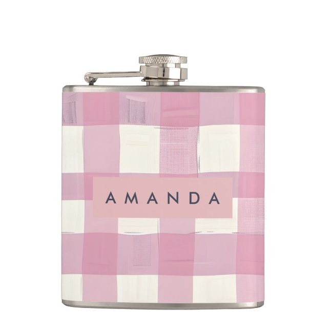 Cantil Personalized Cozy Pink Checkered Design (Frente)