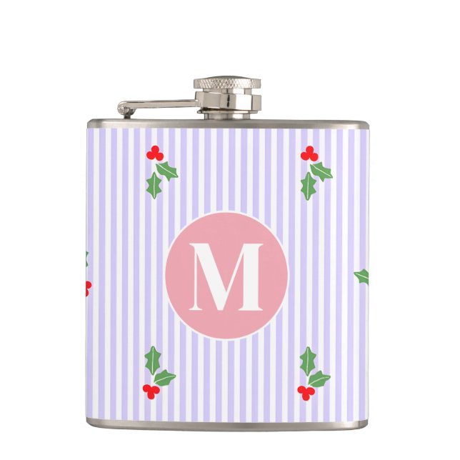 Cantil Personalized Cute Striped Holiday Christmas Holly  (Frente)
