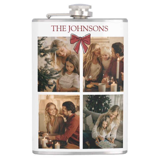Cantil Personalized Family Christmas Photo Collage Flask (Frente)