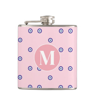 Cantil Personalized Pink Evil Eye Pattern Monogram