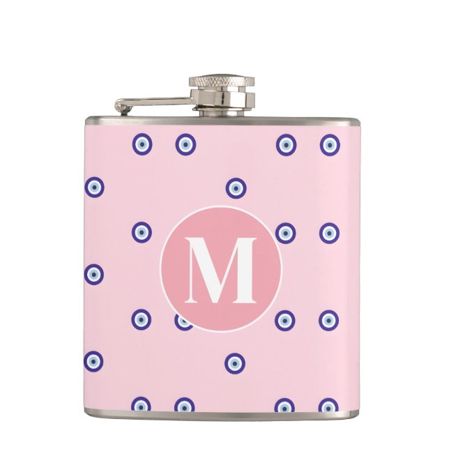 Cantil Personalized Pink Evil Eye Pattern Monogram (Frente)