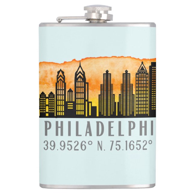 Cantil Philadelphia Skyline Map Coordinates  (Frente)