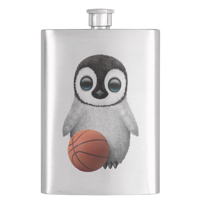 Cantil Pinguim bonito do bebê que joga com basquetebol (Frente)